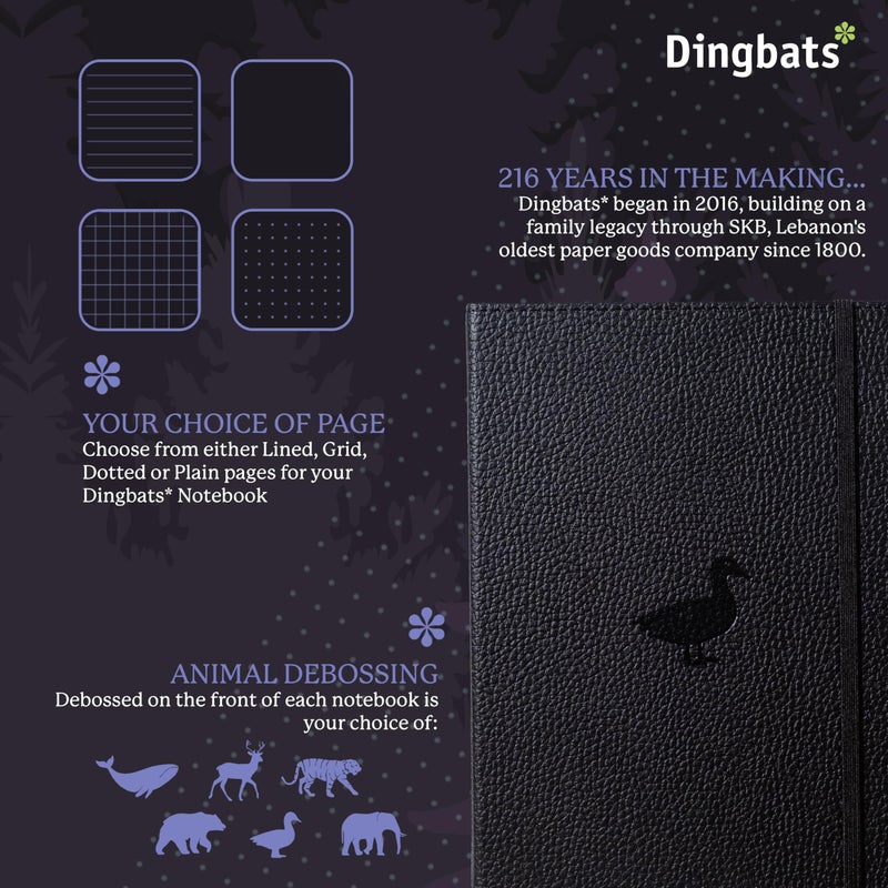 Dingbats* Notebooks Dingbats A5 Wildlife Notebook Journal Hardcover, Cream 100gsm Ink-Proof Paper, 6.1 x 8.5 inches, 192 pages (Black Duck, Dotted). - Image 2